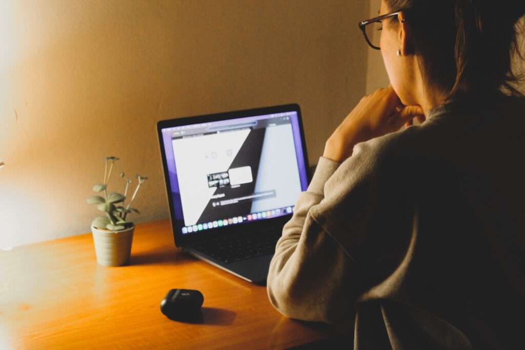 Woman writing an email